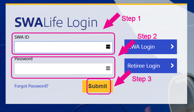 southwest airlines life login page